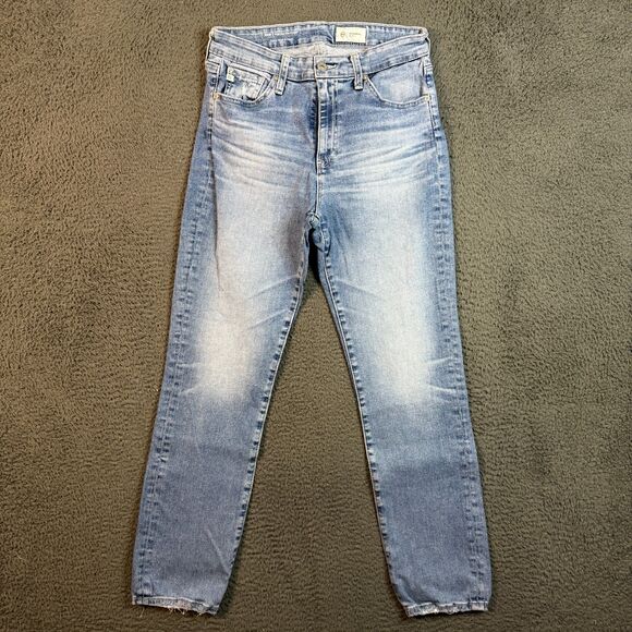 AG Adriano Goldschmied Jeans Womens 29 Blue Mari High Rise Slim Straight Japan - Picture 1 of 16